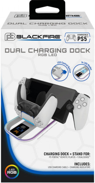 BLACKFIRE DUAL CHARGING DOCK RGB LED PSPORTAL+DUALSENSE BLACKFIRE DUAL CHARGING DOCK RGB LED PSPORTAL+DUALSENSE